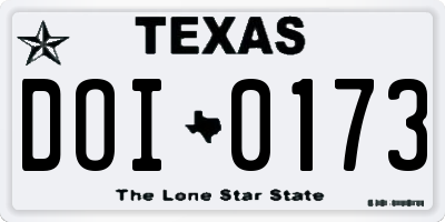 TX license plate DOI0173