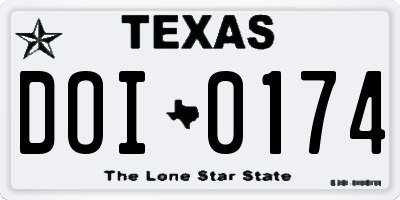 TX license plate DOI0174