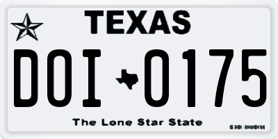 TX license plate DOI0175