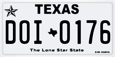 TX license plate DOI0176