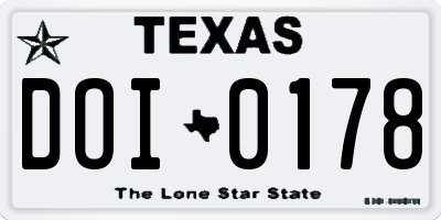 TX license plate DOI0178