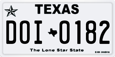TX license plate DOI0182