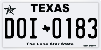 TX license plate DOI0183