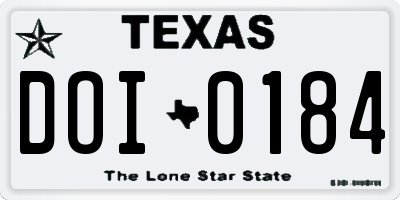 TX license plate DOI0184