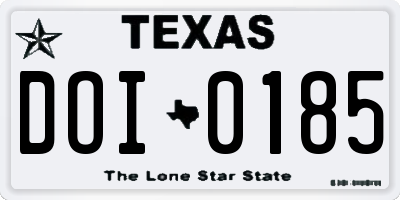 TX license plate DOI0185