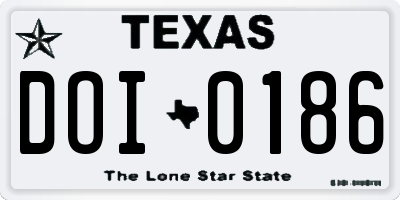 TX license plate DOI0186