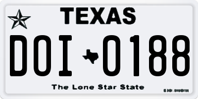 TX license plate DOI0188