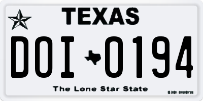 TX license plate DOI0194