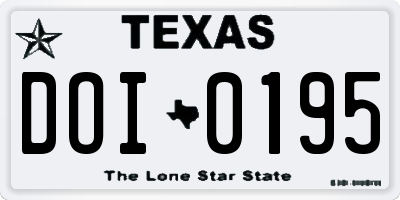TX license plate DOI0195