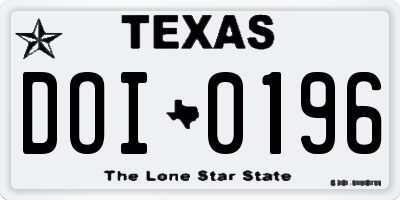 TX license plate DOI0196