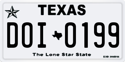 TX license plate DOI0199
