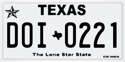 TX license plate DOI0221