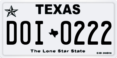 TX license plate DOI0222