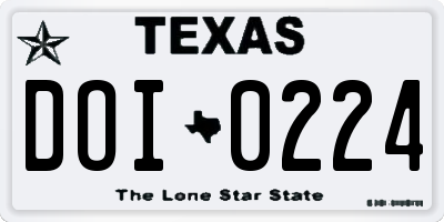 TX license plate DOI0224
