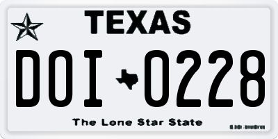 TX license plate DOI0228