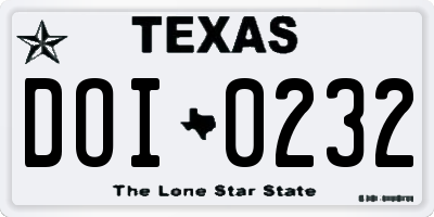 TX license plate DOI0232