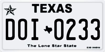 TX license plate DOI0233
