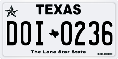 TX license plate DOI0236