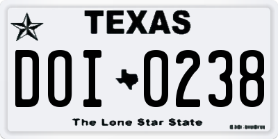 TX license plate DOI0238