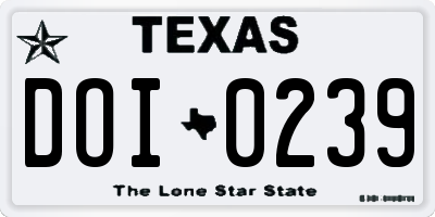 TX license plate DOI0239