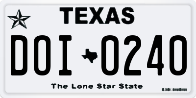 TX license plate DOI0240