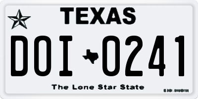 TX license plate DOI0241