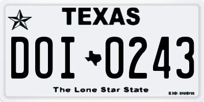 TX license plate DOI0243