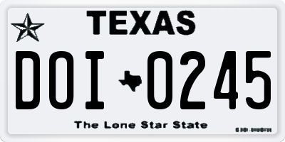 TX license plate DOI0245