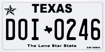 TX license plate DOI0246