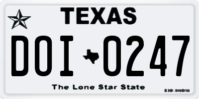 TX license plate DOI0247