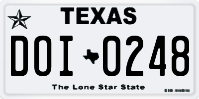 TX license plate DOI0248