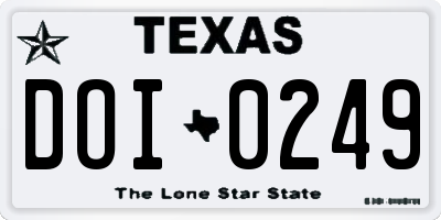 TX license plate DOI0249