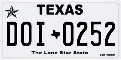 TX license plate DOI0252