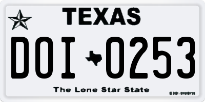 TX license plate DOI0253