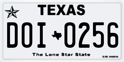 TX license plate DOI0256