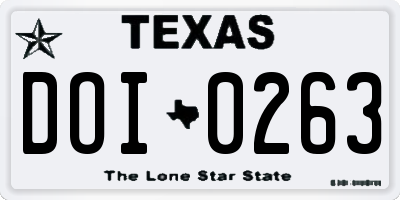 TX license plate DOI0263