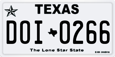 TX license plate DOI0266