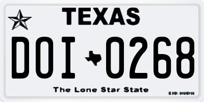 TX license plate DOI0268