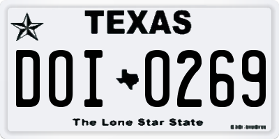 TX license plate DOI0269