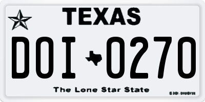 TX license plate DOI0270