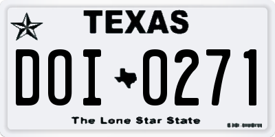 TX license plate DOI0271