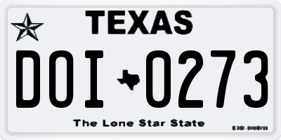 TX license plate DOI0273