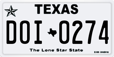 TX license plate DOI0274