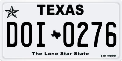 TX license plate DOI0276