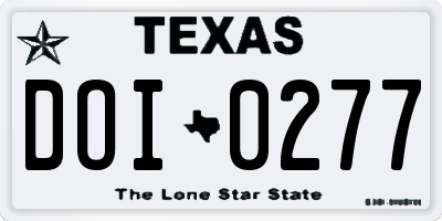 TX license plate DOI0277