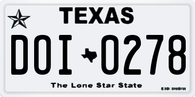 TX license plate DOI0278