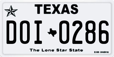 TX license plate DOI0286