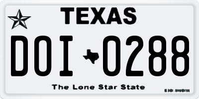TX license plate DOI0288