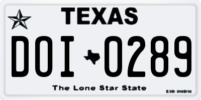 TX license plate DOI0289