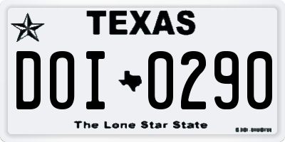 TX license plate DOI0290